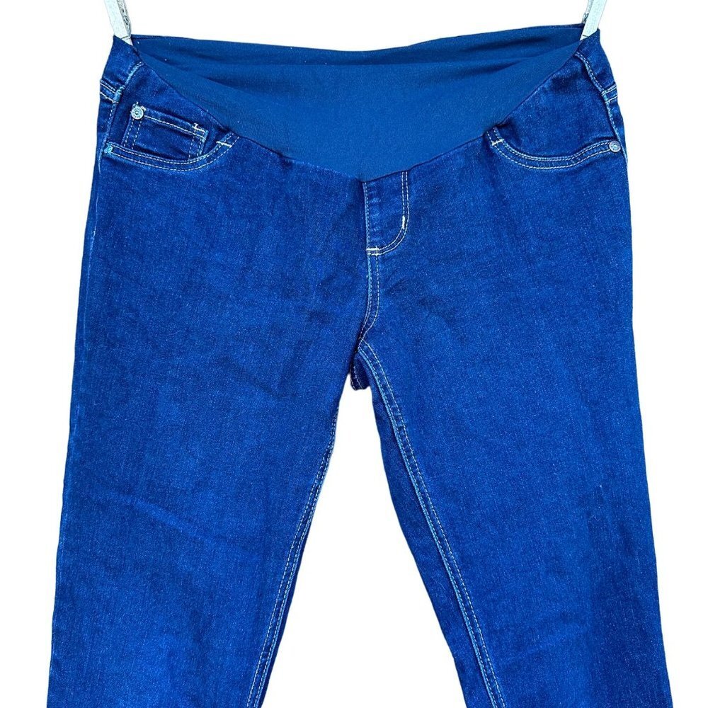 Indigo Dark Blue Maternity Skinny Stretch Size LM - Picture 3 of 15